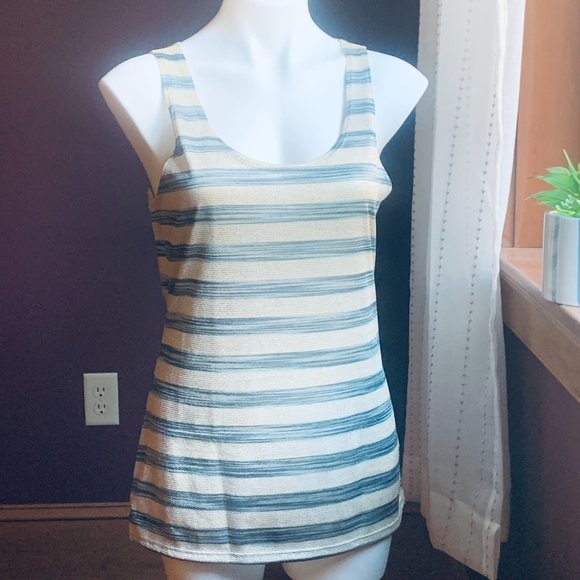 Banana Republic Tops - BANANA REPUBLIC Dressy Metallic Striped Tank M